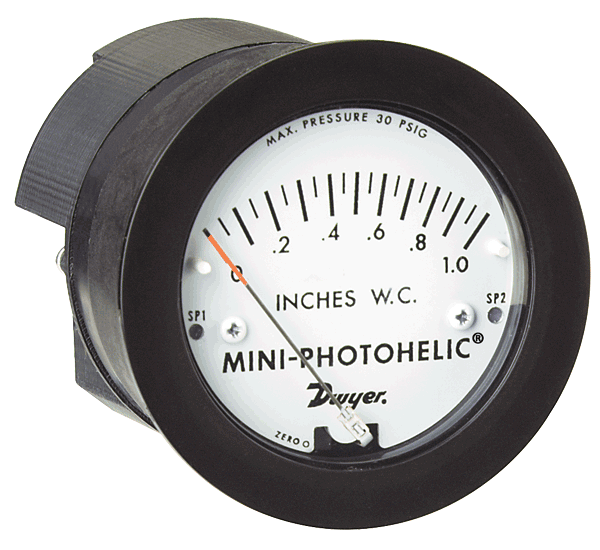 Dwyer Mini-Photohelic Differential Gauge Pressure Switch, Series MP